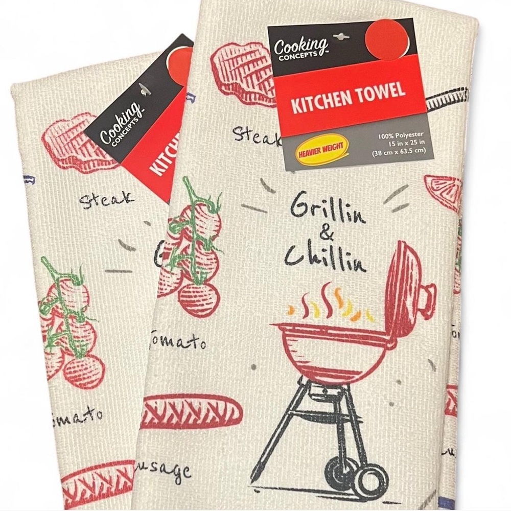 2 pc New Grillin & Chillin Dish Towels-l